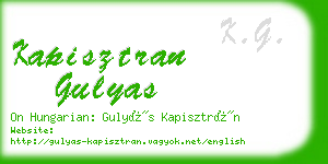 kapisztran gulyas business card